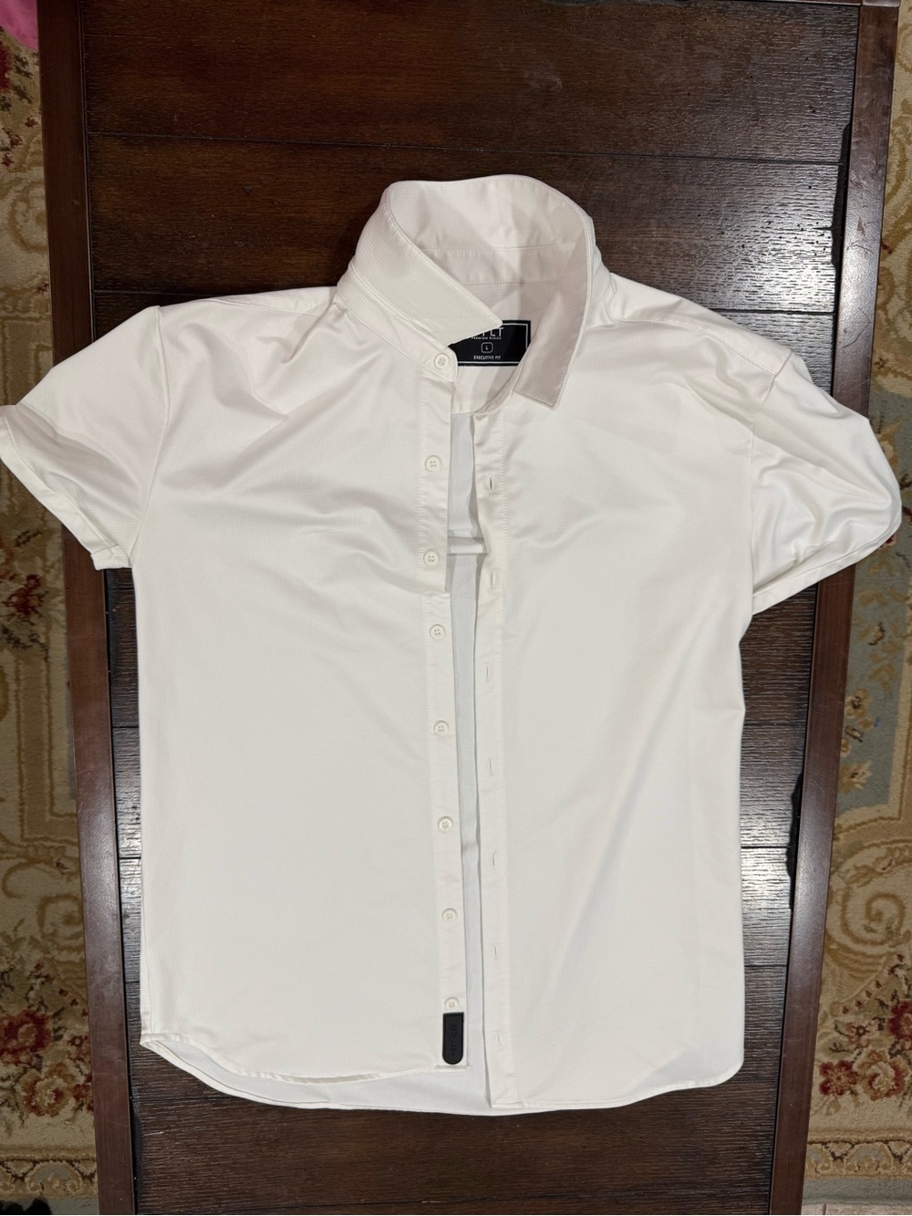 BYLT Basics Ivory Short-Sleeve Button Down Shirt